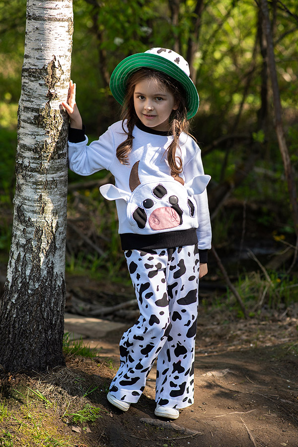 Черно-белые детские летние джинсы "Пастораль"