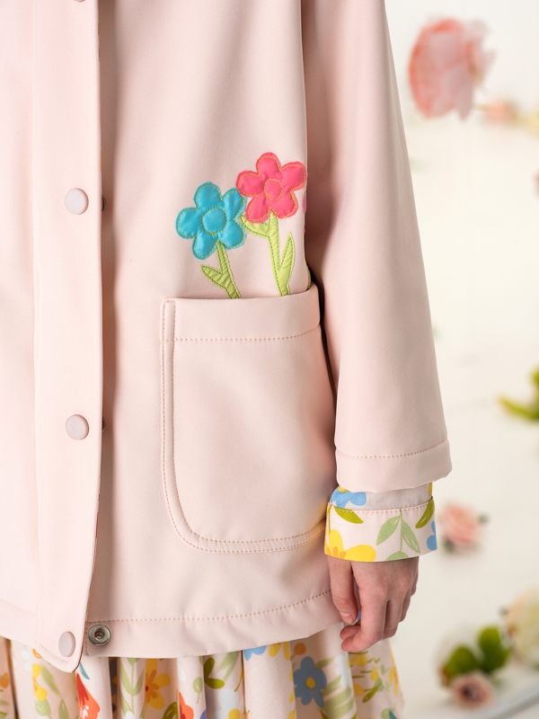 Розовая утепленная ветровка с капюшоном на девочку