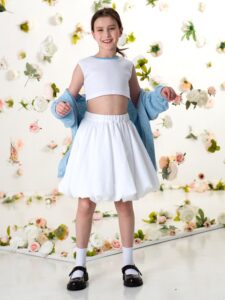 Белый кроп-топ на девочку
