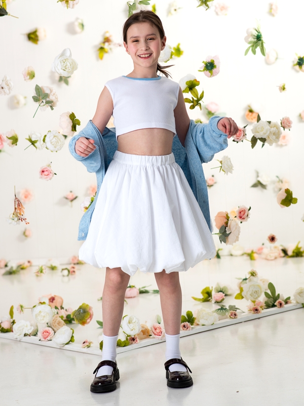 Белый кроп-топ на девочку