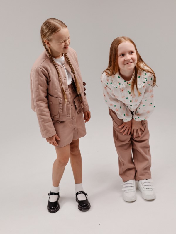 Блузка из Муслина в Цветочный Принт с Отложным Воротником и Рюшью