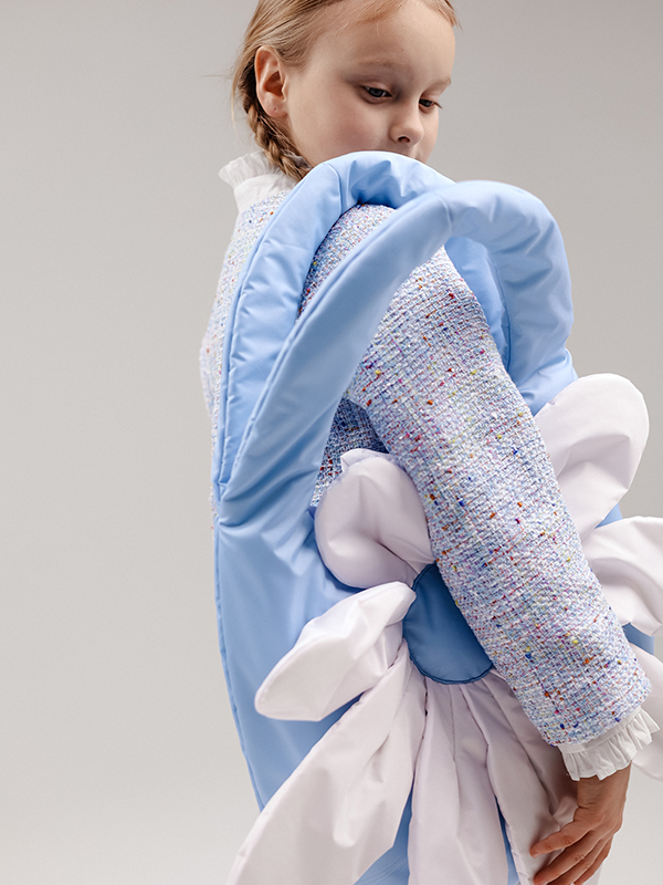 Большая голубая сумка-шоппер размера макси "Ромашка"