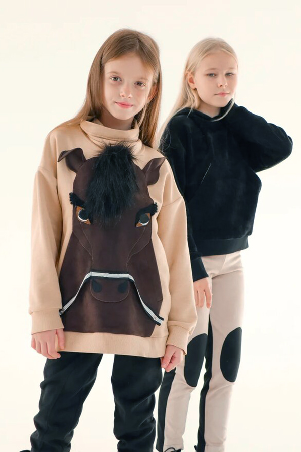 Бежевый детский свитшот для девочки