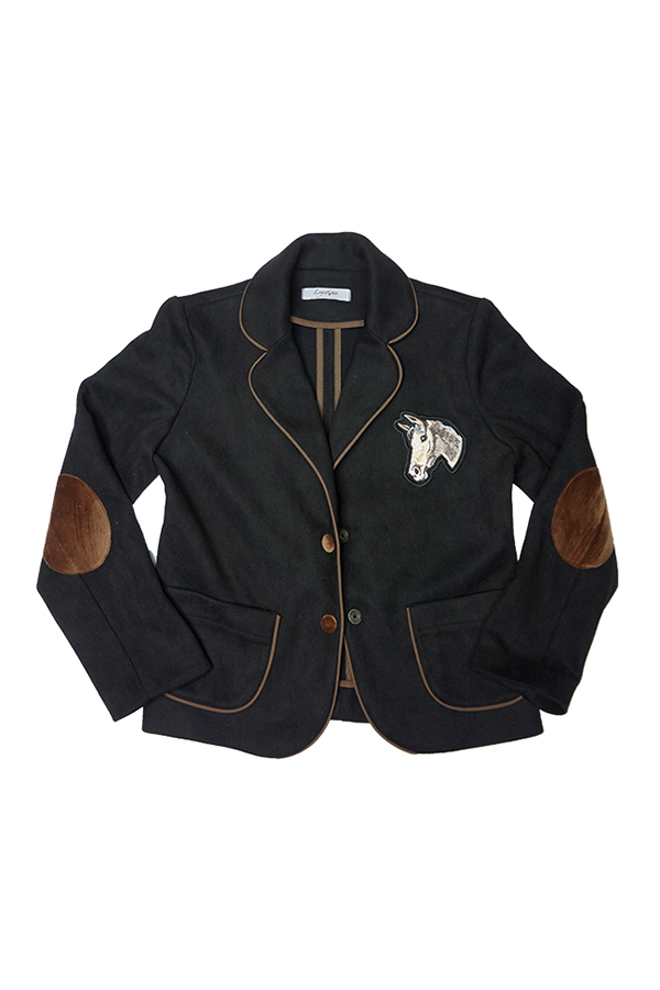 Черный замшевый детский жакет для девочки