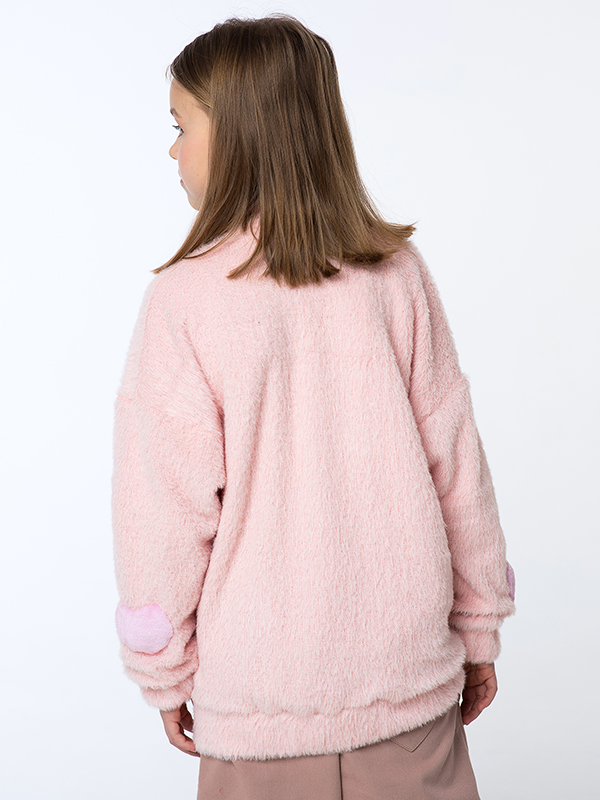 Мягкий розовый кардиган с сердечками