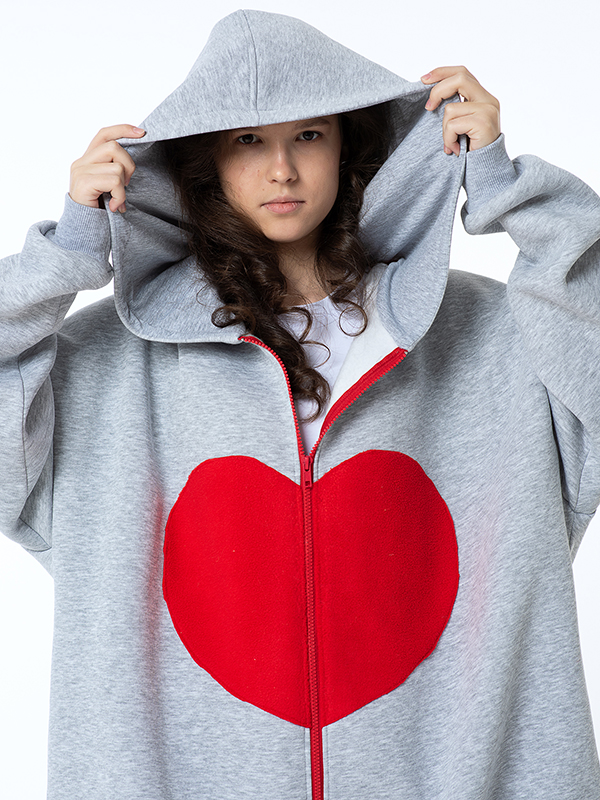Зип-худи оверсайз "Мое Большое Сердце"