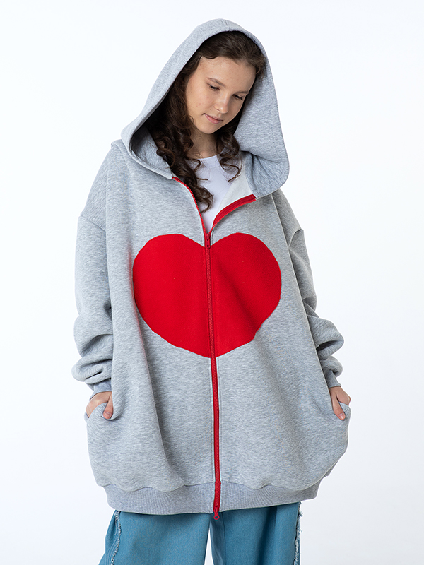 Зип-худи оверсайз "Мое Большое Сердце"