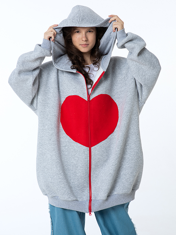 Зип-худи оверсайз "Мое Большое Сердце"