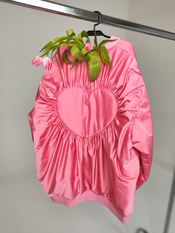 Розовая куртка-бомбер "Hearts alive" для девочки