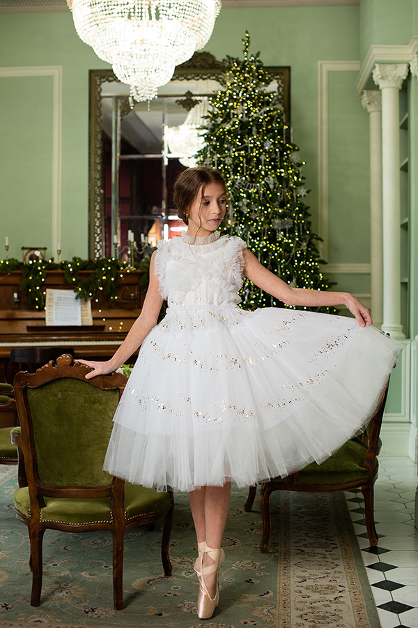 Нарядное платье «Балерина» для девочки — пышная юбка
