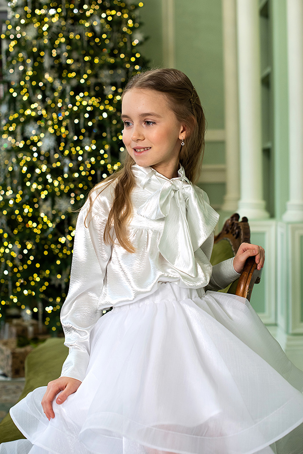 Блузка «Лёд» для девочки — блестящая