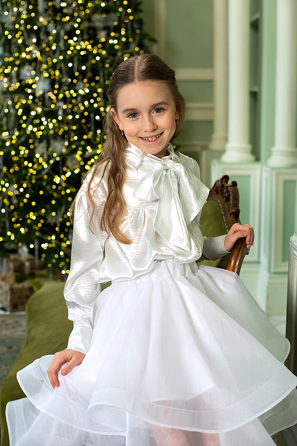 Блузка «Лёд» для девочки — блестящая