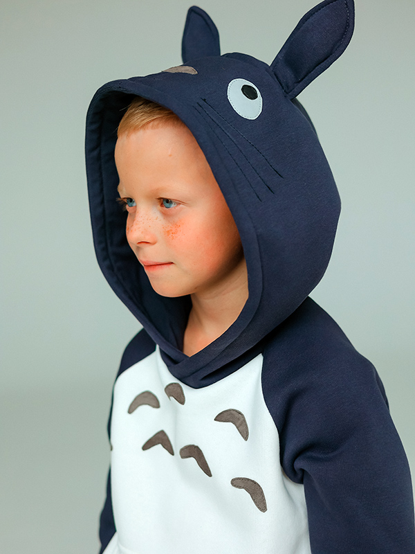 Графитовый детский аниме худи Тоторо