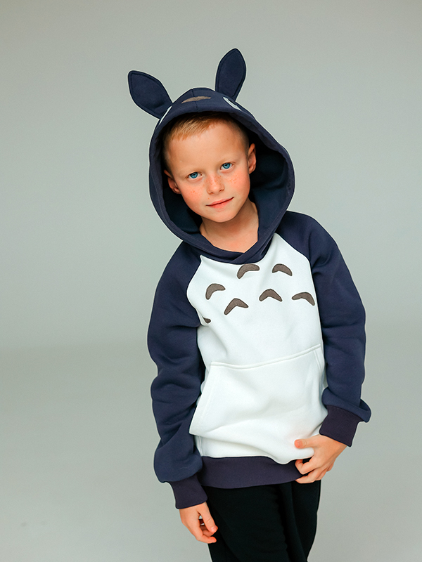 Графитовый детский аниме худи Тоторо