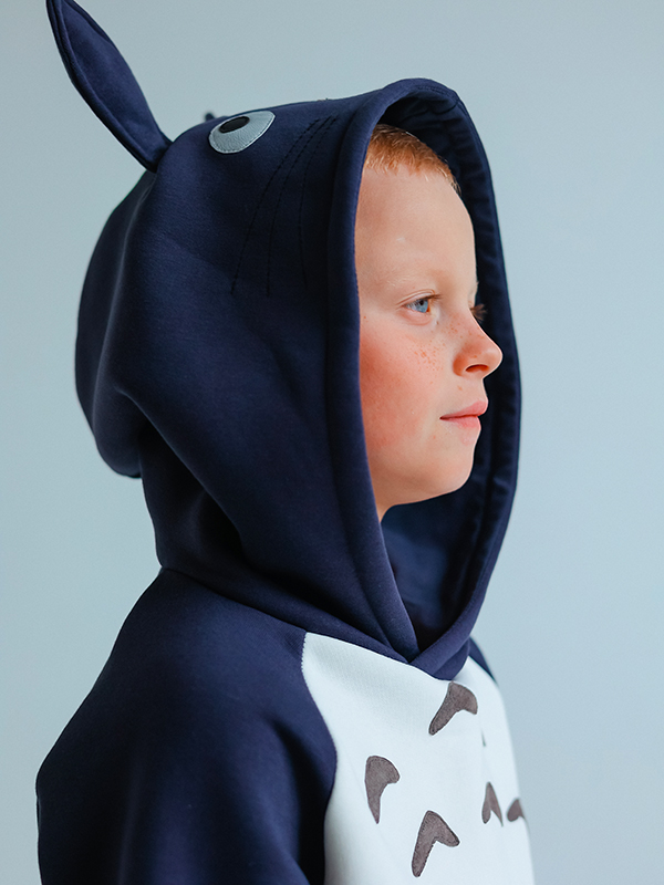 Графитовый детский аниме худи Тоторо