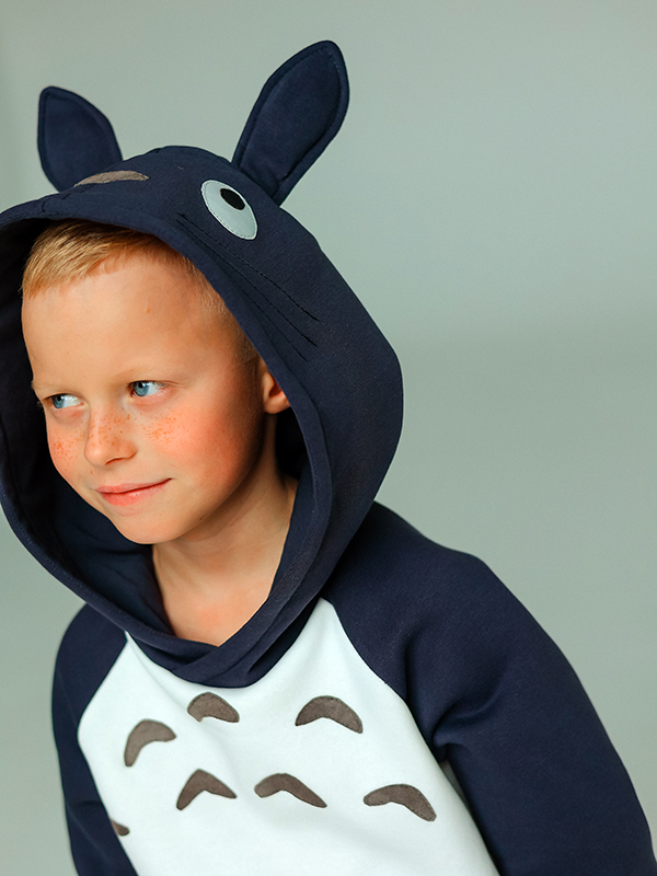 Графитовый детский аниме худи Тоторо