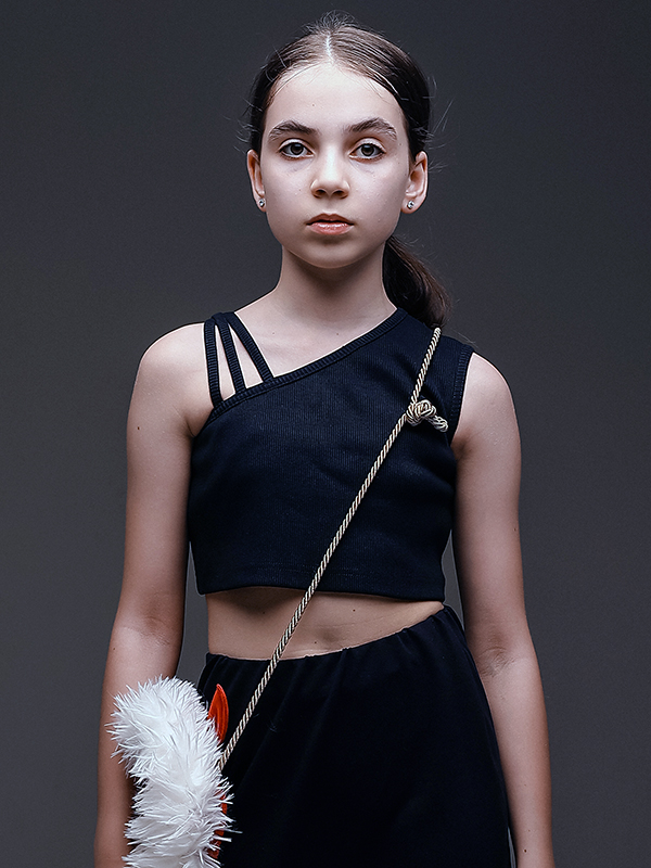 Темно-синий топ на одно плечо Принцесса Мононоке