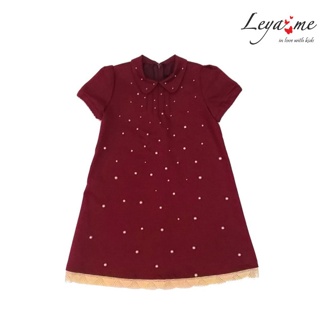 Платье-трапеция детское из красной джинсы