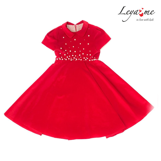 Платье красное бархатное детское