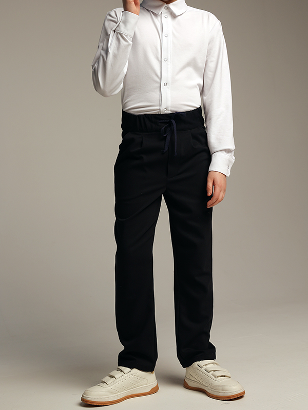 Синие школьные брюки на кулиске на мальчика