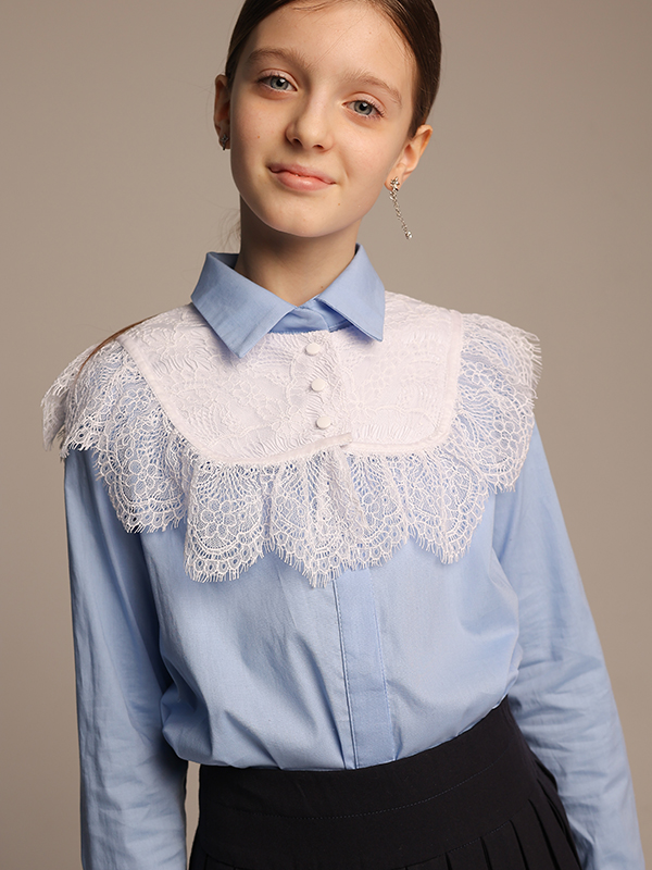 Белая кружевная съемная пелерина